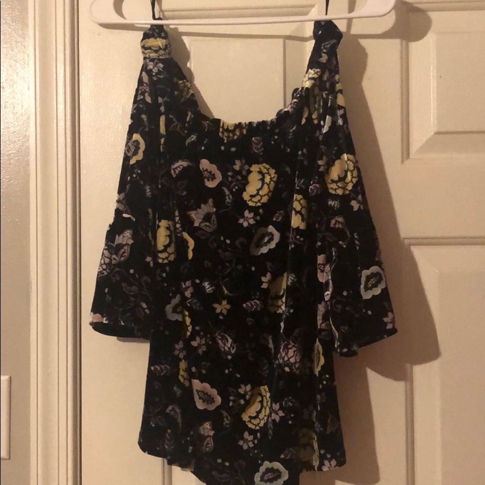 off the shoulder floral top with fun sleeves!